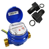 Hidrômetro Medidor Unijato 3/4" DN20 -Hidrometer - Qmax. 3m³/h QN 1,5m³/h + Kit Conexões