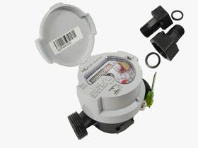 Hidrômetro Unijato 3/4" (DN20) 3 m³/h - QN 1,5m³/h + Conexões de Instalação Hidrômetro Unijato 3/4" (DN20) 3 m³/h - QN 1,5m³/h + Conexões de Instalação