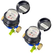 Hidrômetro Unijato Modelo Alfa Mnf 3M/H Dn20x115 02 Peças Relógio Inclinado Azul