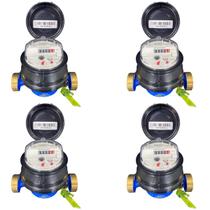 Hidrômetro Unijato Modelo Alfa Mnf 3M/H Dn20x115 04 Peças Relógio Inclinado Azul