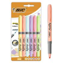 Highlighter BIC Grip Pastel com ponta de cinzel ajustável, pacote com 6 Highlighter BIC Grip Pastel com ponta de cinzel ajustável, pacote com 6