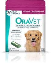 Higiene bucal Dental Chews OraVet para cães grandes com mais de 50 libras