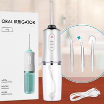 Higienizador Bucal Recarregável Com 4 Bicos Para Dentes Higienizador Bucal Recarregável Com 4 Bicos Para Dentes