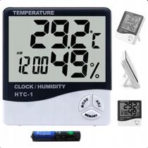 Higrômetro Digital Com Relógio Para Temperatura e Umidade