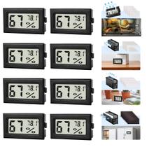Higrômetro e termômetro digital mini Fuitnerd, kit com 8 unidades, adesivo