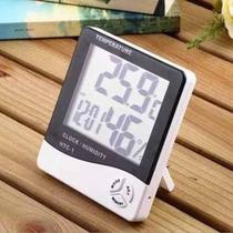 Higrômetro Termo Relogio Digital Medidor De Mesa Temperatura