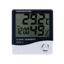 Higrômetro Termo Relogio Digital Medidor De Mesa Temperatura