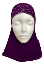 Hijab Amira Lenço Islâmico Infantil Com Brilho 2-6 Anos