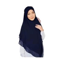 Hijab De Chiffon Duplo Com Camadas, Lenço Sólido Para Mulheres Muçulmanas, Xale Pronto Para Usar