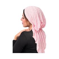 Hijab Feminino De Cor Sólida Com Efeito Amassado, Turbante Macio E Elástico Com Cauda Longa,