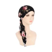 Hijab Turbante com Estampa Floral - Elástico, Respirável e Confortável