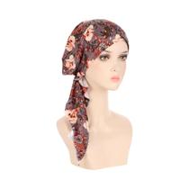 Hijab Turbante com Estampa Floral - Elástico, Respirável e Confortável