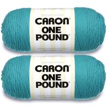 Hilo Caron One Pound Aqua 454g/742m Acrílico 4 Medio 2 Paquetes
