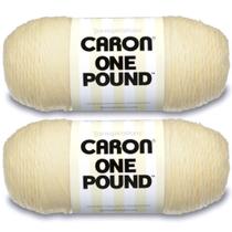 Hilo Caron One Pound Crema 454g/812yds Acrílico Paquete de 2 Hilo Caron One Pound Crema 454g/812yds Acrílico Paquete de 2