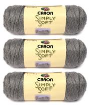 Hilo Caron Simply Soft Heather Gris Suave Paquete de 3 Hilo Caron Simply Soft Heather Gris Suave Paquete de 3