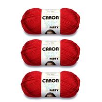 Hilo Caron Simply Soft Party Rojo Brillante 3x85g Acrílico