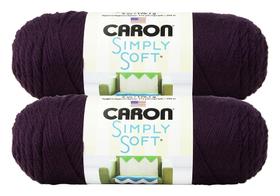 Hilo Caron Simply Soft Sólidos Plum Perfect Paquete de 2