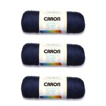 Hilos Caron Simply Soft Azul Campestre Oscuro Paquete de 3 de 170g Acrílico