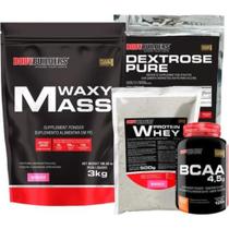 Hipercalórico 3Kg+Whey Protein 500G+Bcaa 100G+Dextrose 900G