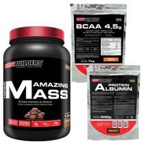 Hipercalórico Amazing Mass 1,5Kg + Albumina Protein 500g + BCAA 4,5 1kg-Bodybuilders Hipercalórico Amazing Mass 1,5Kg + Albumina Protein 500g + BCAA 4,5 1kg-Bodybuilders