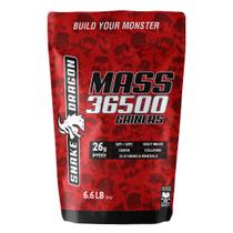 Hipercalorico Refil 3Kg Mass 36500 Gainers Whey Protein Isolado e Concentrado Ganho de Peso Performance Ganho de Massa Importado - Snake Dragon Red