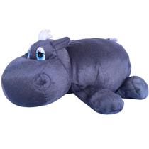Hipopótamo de Pelúcia Cinza Safári 33 Cm Antialérgico