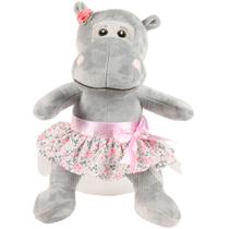 Hipopótamo De Saia Menina Pelúcia Antialérgica Presente Para Criança E Bebê Brinquedo Almofada Realista Decorativo