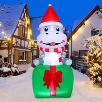 Hipopótamo Inflável de Natal GOOSH 2,1m com LEDs - Decoração Externa Hipopótamo Inflável de Natal GOOSH 2,1m com LEDs - Decoração Externa