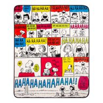 História em quadrinhos Throw Blanket Silver Buffalo Peanuts Ha Ha Ha História em quadrinhos Throw Blanket Silver Buffalo Peanuts Ha Ha Ha