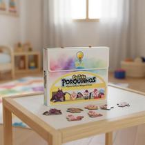 Histórinhas Magnéticas Os 3 Porquinhos Jogo Educativo Infantil Material Pedagógico em MDF para Contação de Histórias