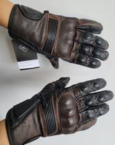 Hlx luva de couro cafe racer rustic marrom tam g