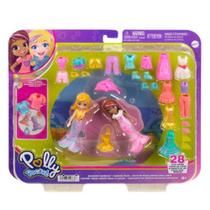 Hnf51 polly pocket conjunto de brinquedo pacote de modas grande - MATTEL