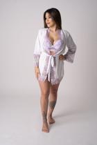 Hobby Luxo Branco com Harmonia em Microfibra com Renda Deluxe Lingerie