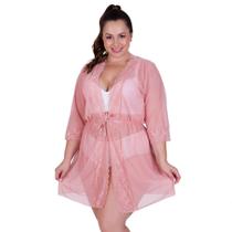 Hobby Plus Size Roupão de Renda Sensual - c5 IZA