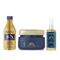 Hobety Kit Banho de Ouro Shampoo+Máscara 2x300+Finalizador 60ml