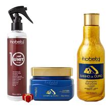 Hobety Kit Sha E Cond Banho Ouro + Just Unit Leave-In 255Ml