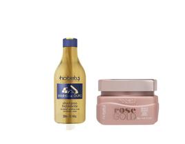 Hobety Kit Shampoo Banho De Ouro 300 Ml + Máscara Rose 300Gr