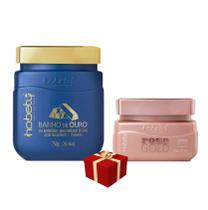 Hobety Máscara Banho De Ouro 750G + Máscara Rose Gold 300G