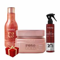 Hobety Rose Gold Shamp 300Ml Másc 300Gr+ Liso Imediato 255Ml