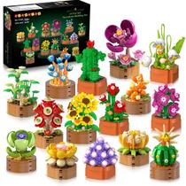 HOGOKIDS Conjunto de 15 Mini Blocos de Flores e Suculentas HOGOKIDS Conjunto de 15 Mini Blocos de Flores e Suculentas