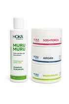Hoka cronograma máscaras murumuru + argan + s.o.s + força + shampoo murumuru 200 ml Hoka cronograma máscaras murumuru + argan + s.o.s + força + shampoo murumuru 200 ml