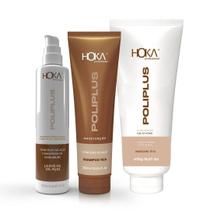 Hoka kit poliplus teia shampoo 300ml + máscara 500g + leave-in memorizador 250g
