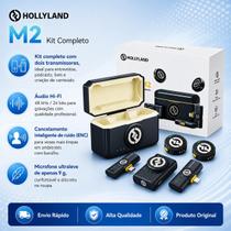 Hollyland Microfone Lapela Lark M2 Combo, conexão Lightning e tipo C, com caixinha para carregar Hollyland Microfone Lapela Lark M2 Combo, conexão Lightning e tipo C, com caixinha para carregar