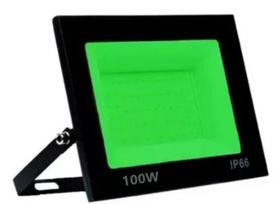 Holofote 100w Led Verde Jardim Decoração110/220 Prova Dágua