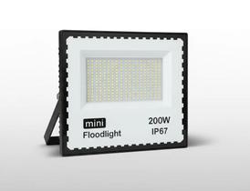 Holofote 200W Mini Refletor LED Slim Bivolt IP67 À Prova D'água Iluminação De Alta Potência Muro