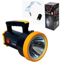 Holofote Lanterna Tática 100W LED Potente Portátil 2000 metros Albatroz Caça Pesca Trilha Camping