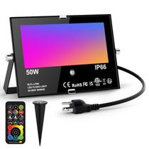 Holofote LED HYDONG RGB com mudança de cor equivalente a 50 W