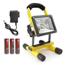 Holofote LED Recarregável À Prova D'água Portátil Alimentado Por Bateria Lanterna De Acampamento Ao