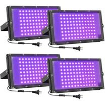 Holofote LED UV Black Light Waygor 395 nm IP65, pacote com 4