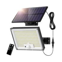 Holofote Solar Externo 346LED À Prova d'Água Com Sensor De Movimento E Controle Remoto, 3 Modos Para